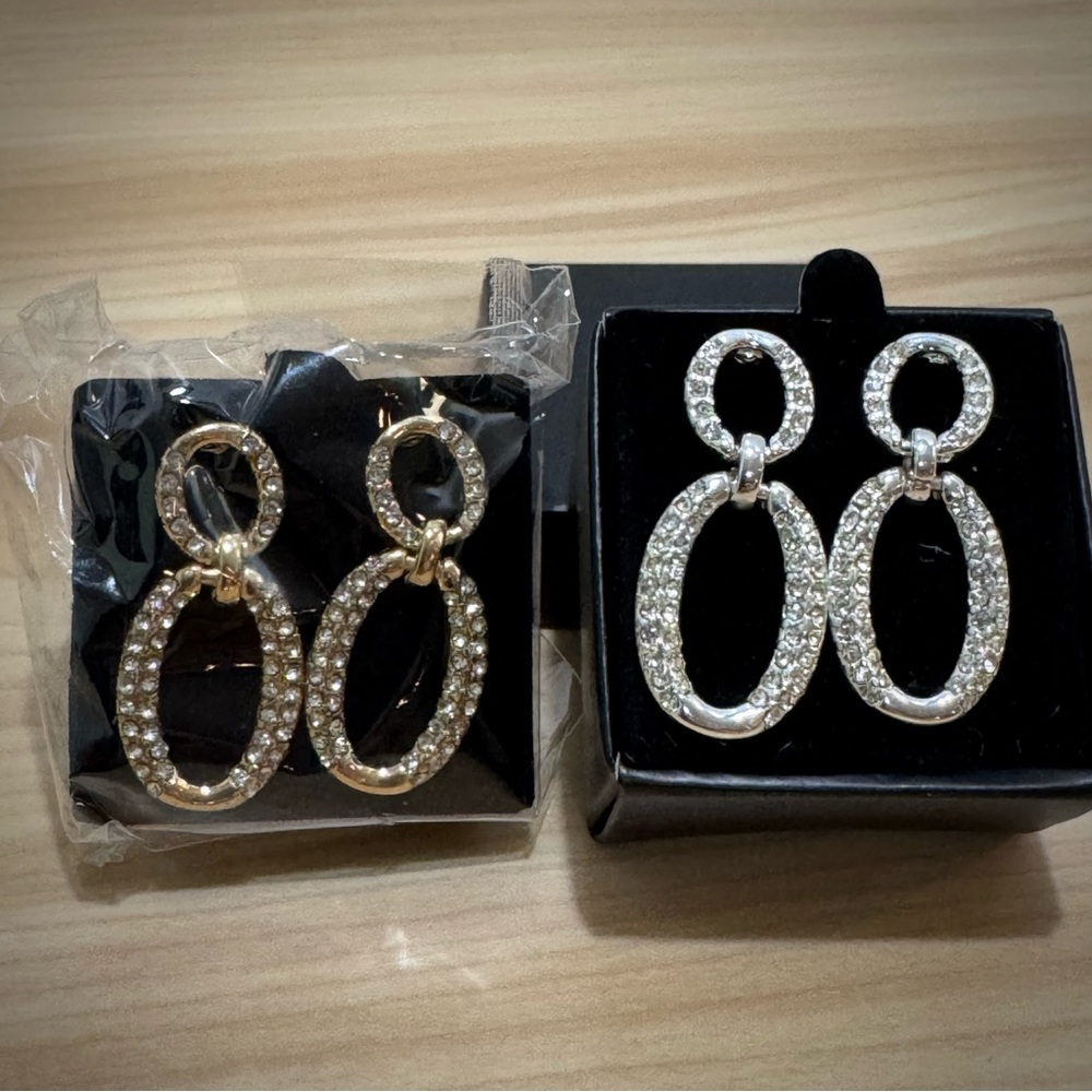 AVON PROUD TEXAN EARRINGS SILVER TONE & GOLD TONE Set Of 2 Signature Collection